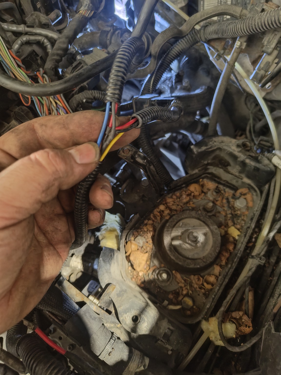 Peugeot 5008 wiring modification and engine bay inspection